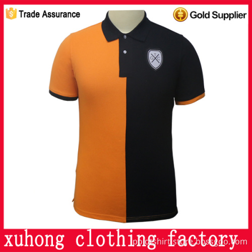 Custom rib neck team polo shirts with embroidery patch